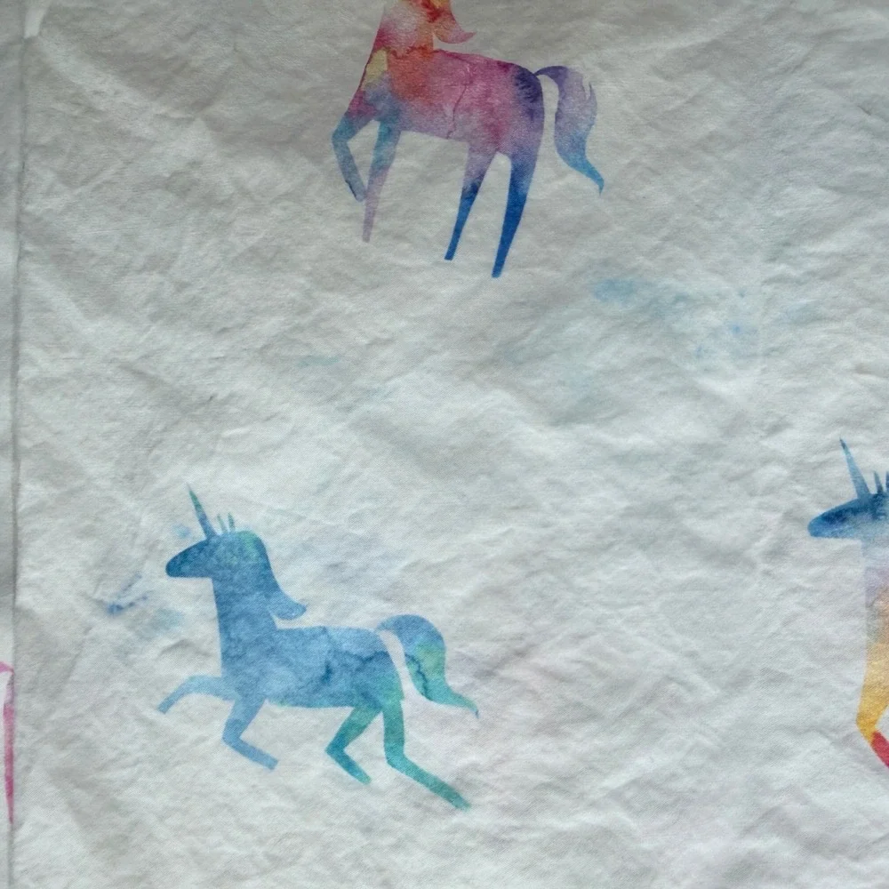 West Elm Pottery Barn Pillowcase Kids Watercolor Unicorn Organic Bedding